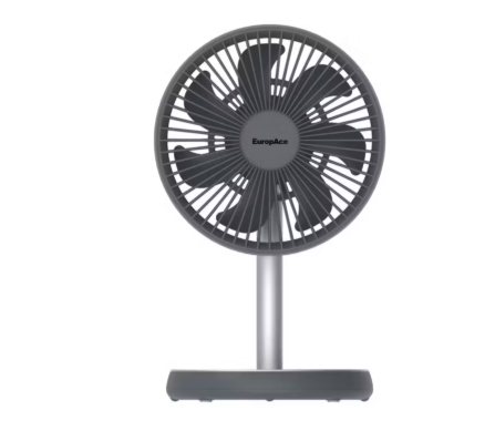 EuropAce 7-Inch Rechargeable DC Fan - Grey (EUF3753D-2)